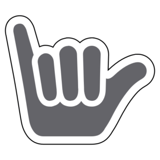 Shaka Sign (Hang Loose) Sticker (Grey)